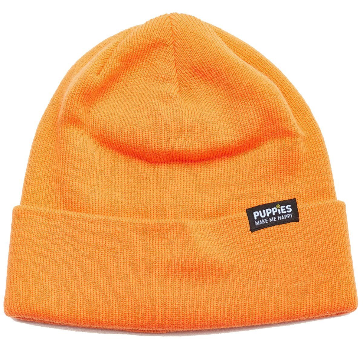 Puppies Make Me Happy Hipster Beanie | Reversible Fold-Over | Gift for Dog Lovers | 5 Colors