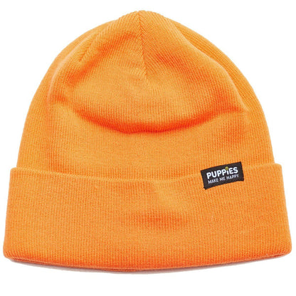 Puppies Make Me Happy Hipster Beanie | Reversible Fold-Over | Gift for Dog Lovers | 5 Colors