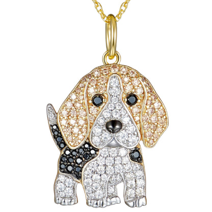 Cute Beagle Dogs Exquisite Zinc Alloy Die-cast Cartoon Necklace