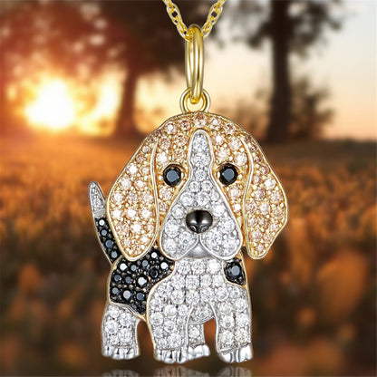 Cute Beagle Dogs Exquisite Zinc Alloy Die-cast Cartoon Necklace