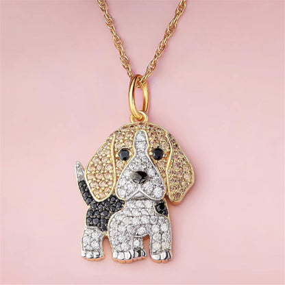 Cute Beagle Dogs Exquisite Zinc Alloy Die-cast Cartoon Necklace