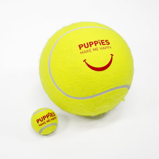 Puppies Make Me Happy Big Tennis Ball | Giant 9" Dog Toy | Unique Gift for Dog Lovers