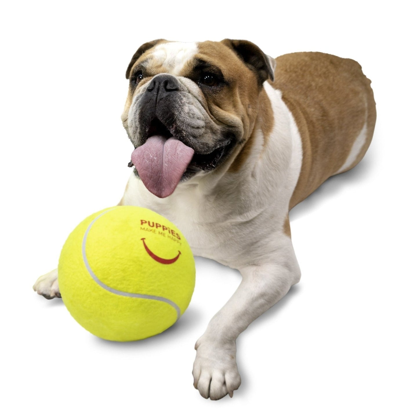 Puppies Make Me Happy Big Tennis Ball | Giant 9" Dog Toy | Unique Gift for Dog Lovers