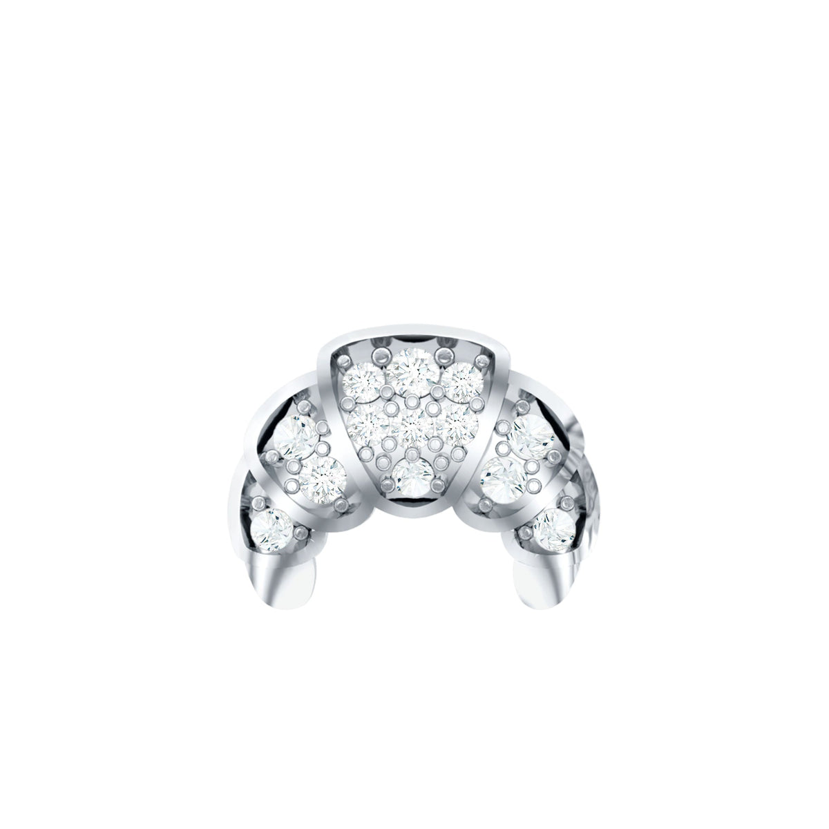 Diamond Croissant Earring for Conch Piercing