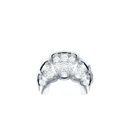 Diamond Croissant Earring for Conch Piercing