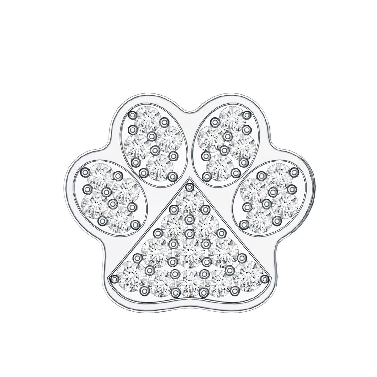 Moissanite Dog Paw Print Earring for Cartilage Piercing
