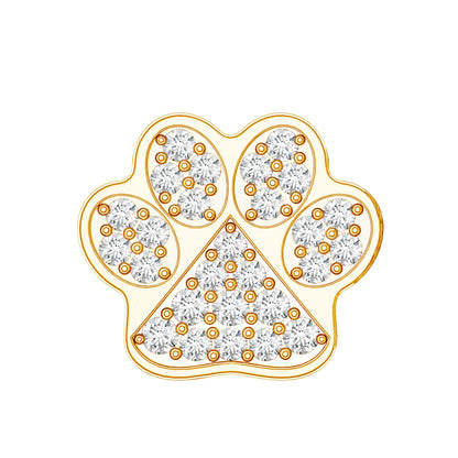 Moissanite Dog Paw Print Earring for Cartilage Piercing