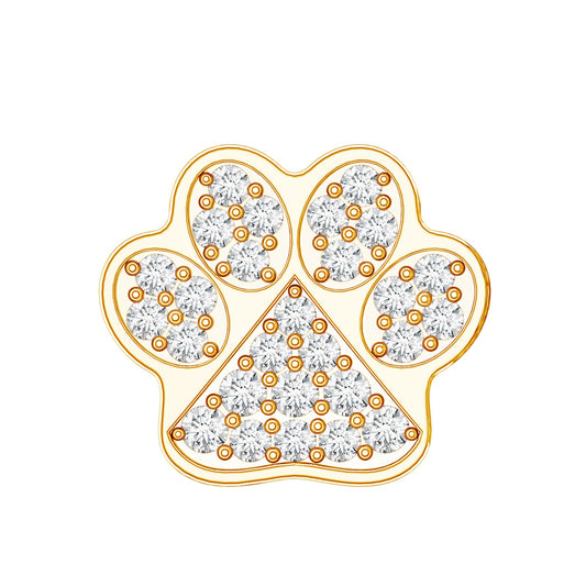 Moissanite Dog Paw Print Earring for Cartilage Piercing