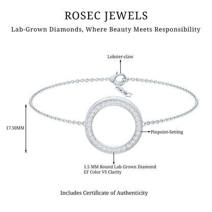 Certified Lab Grown Diamond Circle Bracelet for Women