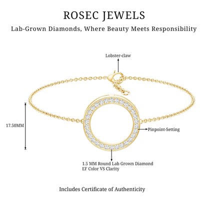 Certified Lab Grown Diamond Circle Bracelet for Women