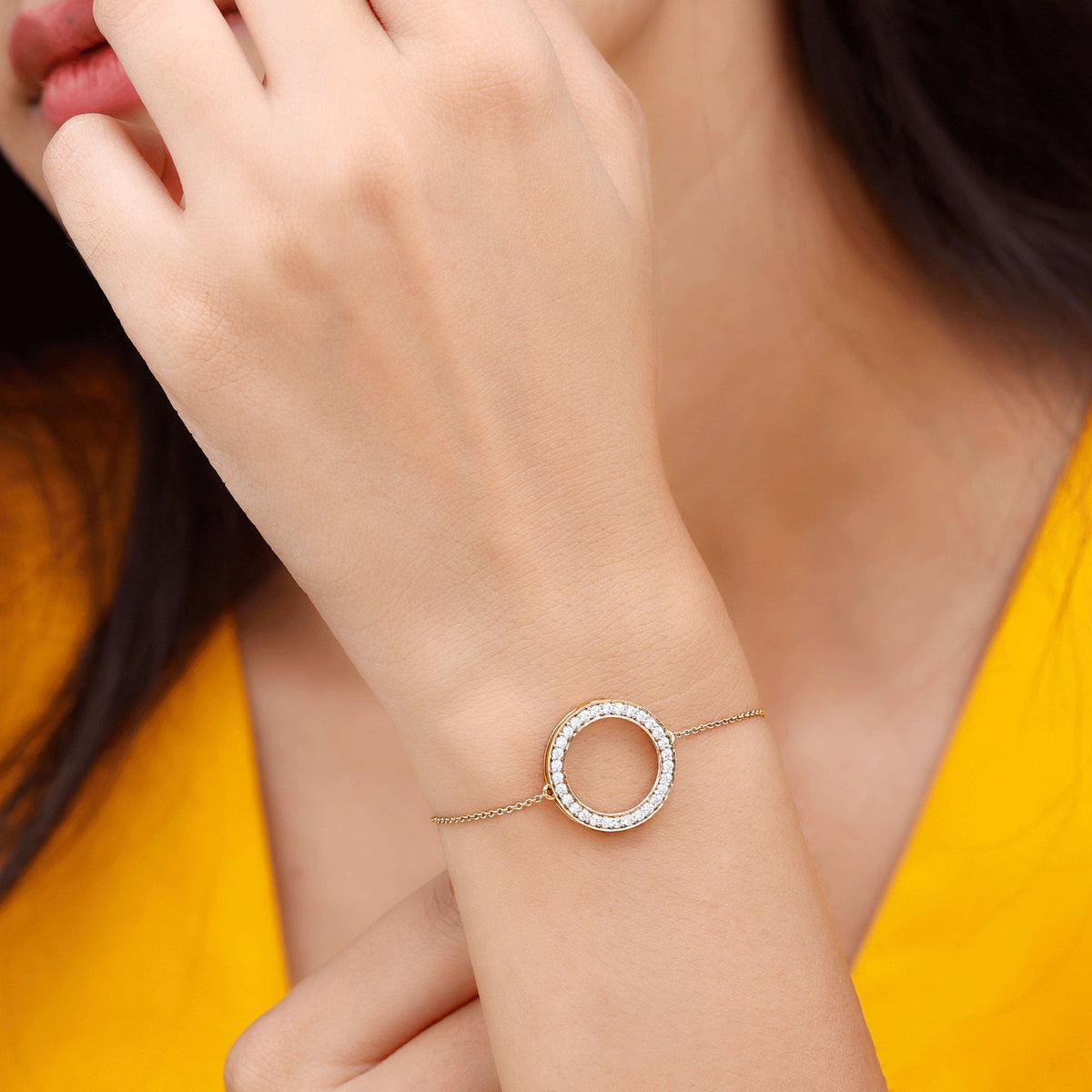 Certified Lab Grown Diamond Circle Bracelet for Women