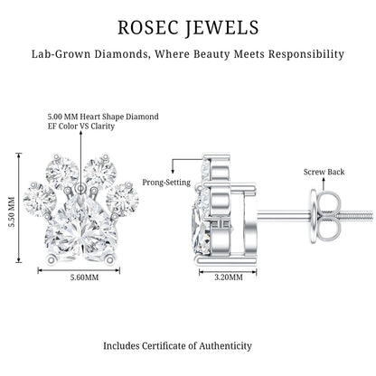 Certified Lab Grown Diamond Dog Paw Stud Earrings