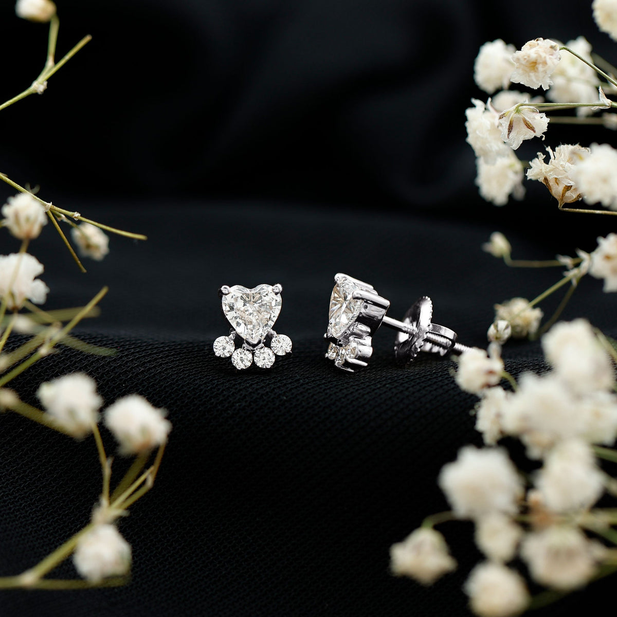 Certified Lab Grown Diamond Dog Paw Stud Earrings