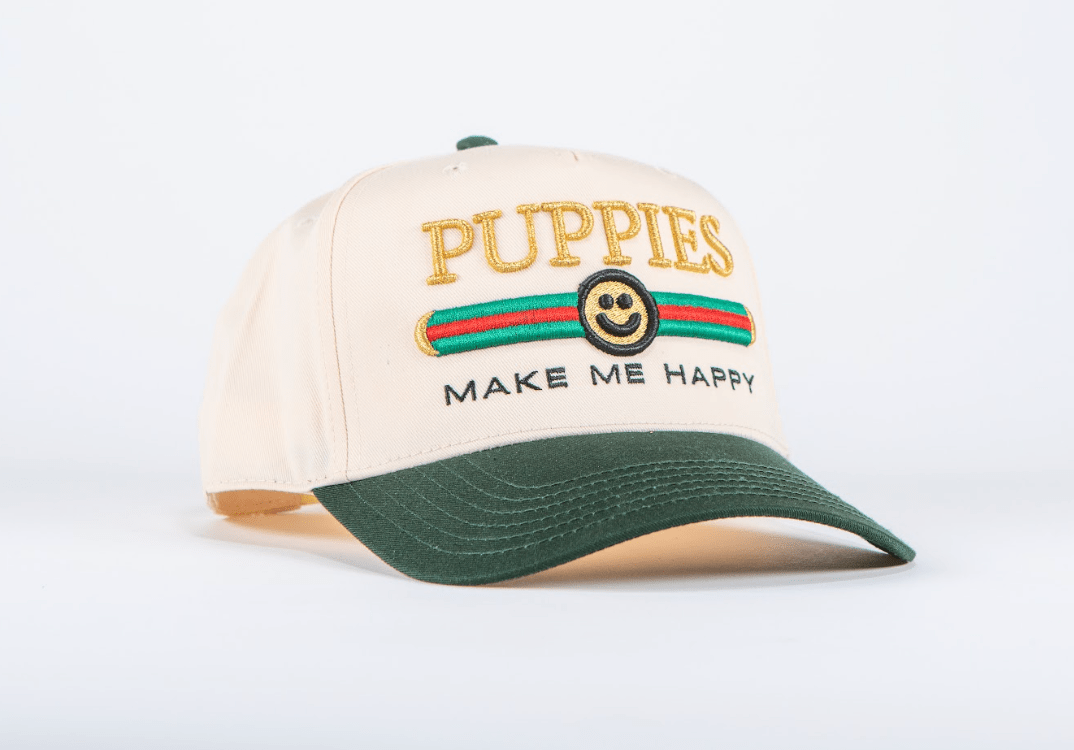 Pup Lux Embroidered 5 Panel Hat | Gold 3D Puff | Premium Gift for Dog Lovers