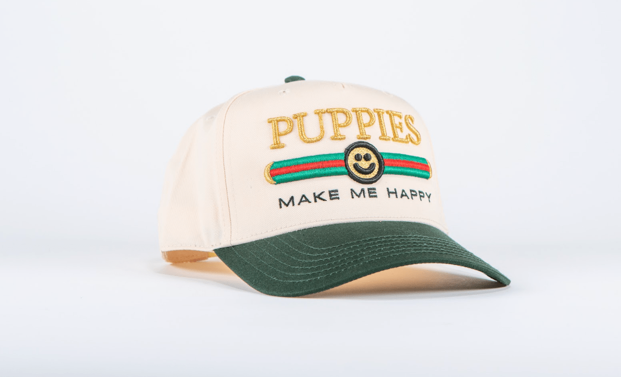 Pup Lux Embroidered 5 Panel Hat | Gold 3D Puff | Premium Gift for Dog Lovers