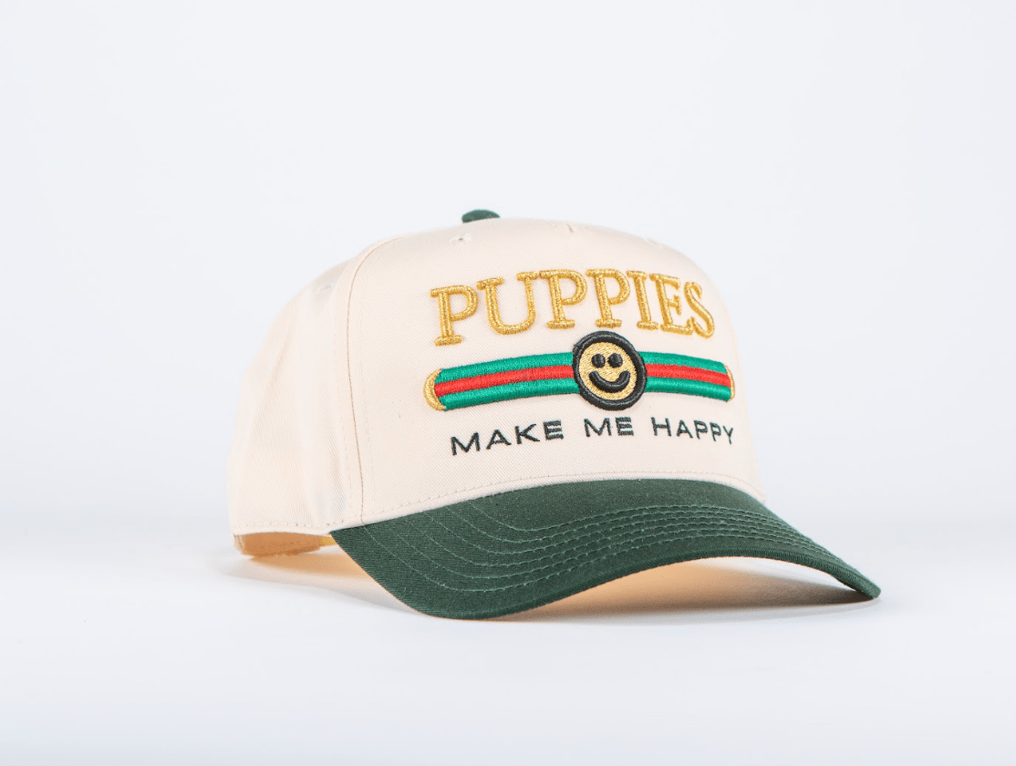 Pup Lux Embroidered 5 Panel Hat | Gold 3D Puff | Premium Gift for Dog Lovers