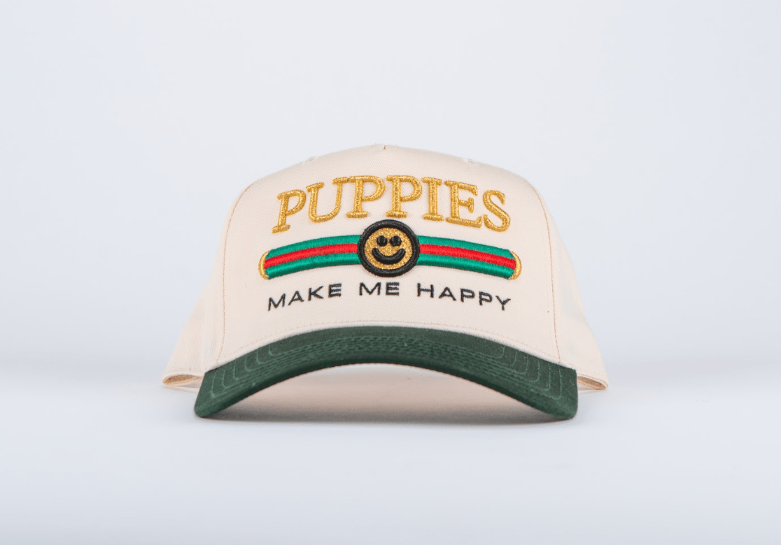 Pup Lux Embroidered 5 Panel Hat | Gold 3D Puff | Premium Gift for Dog Lovers
