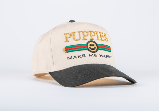 Pup Lux Embroidered 5 Panel Hat | Gold 3D Puff | Premium Gift for Dog Lovers