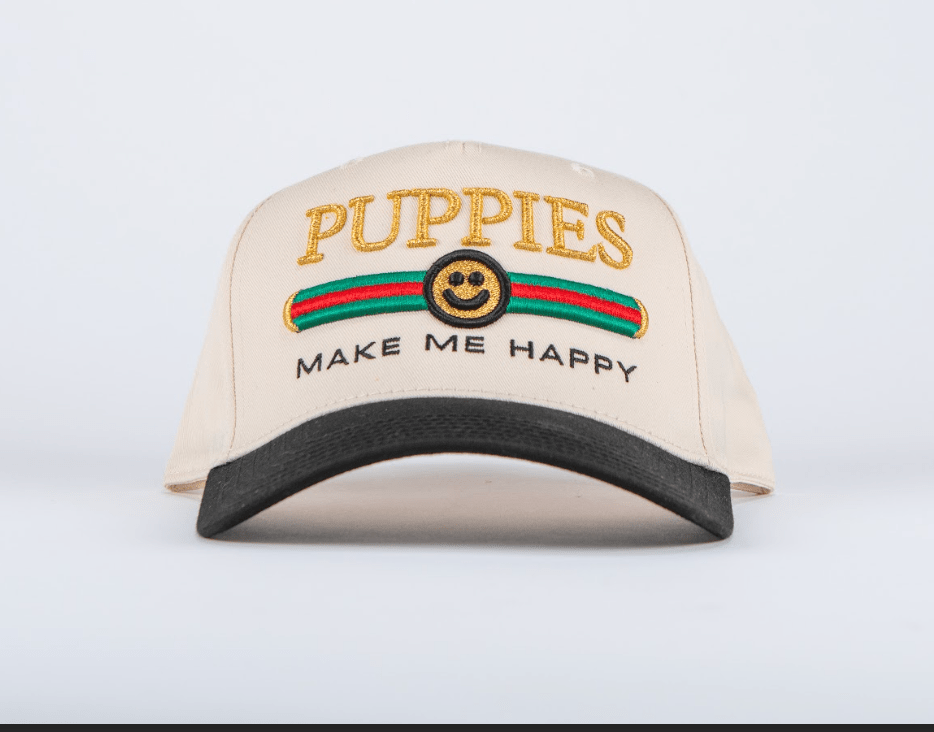 Pup Lux Embroidered 5 Panel Hat | Gold 3D Puff | Premium Gift for Dog Lovers