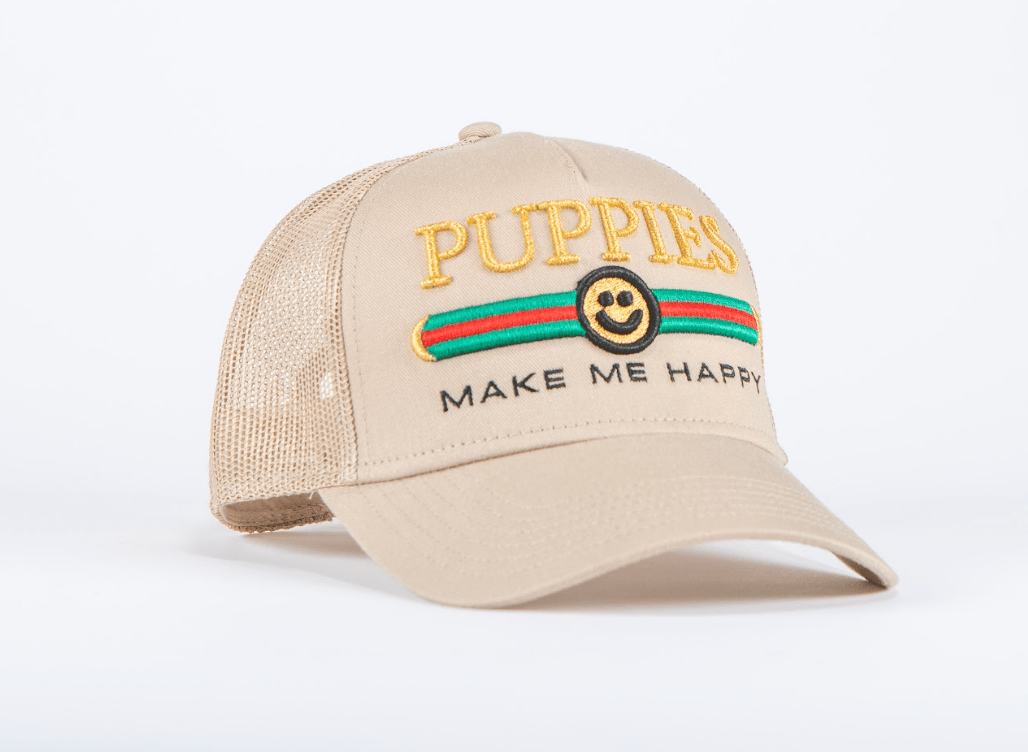 Pup Lux Dog Snapback Hat | Gift for Dog Lovers | Tan Trucker