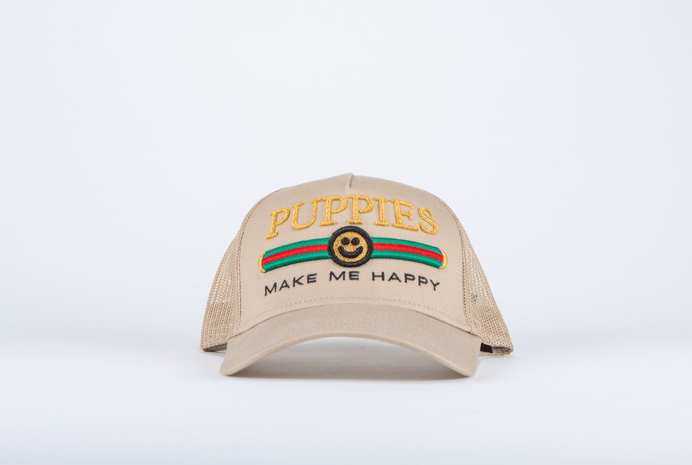 Pup Lux Dog Snapback Hat | Gift for Dog Lovers | Tan Trucker