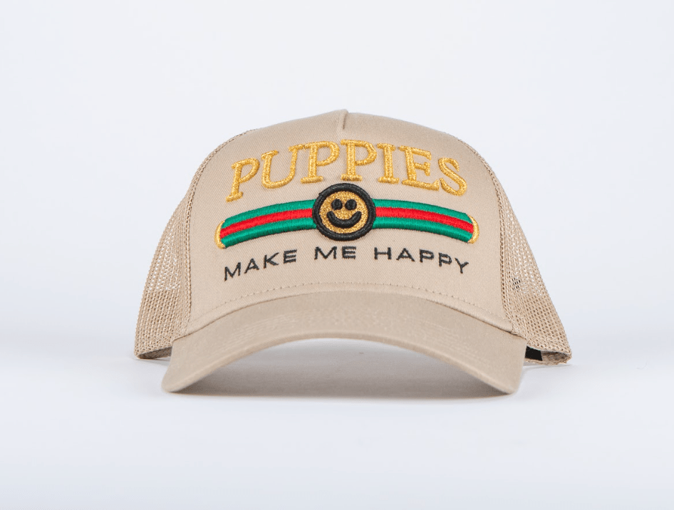 Pup Lux Dog Snapback Hat | Gift for Dog Lovers | Tan Trucker