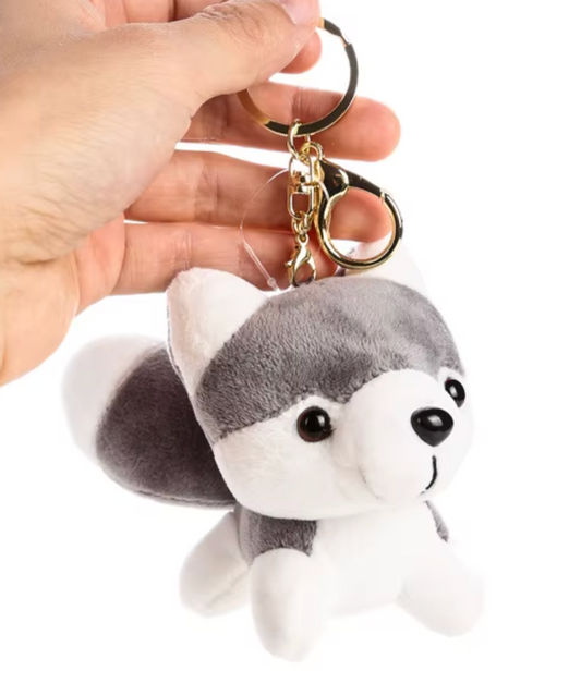 Plush Husky Keychain Bag Charm