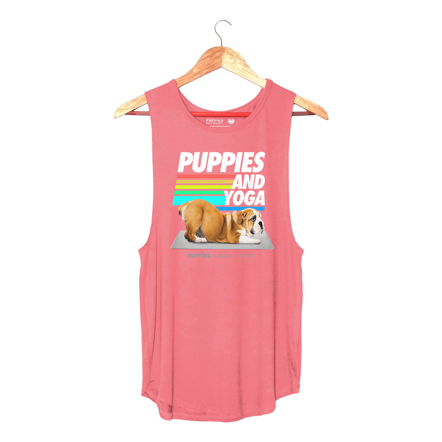 Puppies & Yoga Women's Sleeveless Tank | Gift for Dog Moms | As Seen in Dog Days | Made in USA