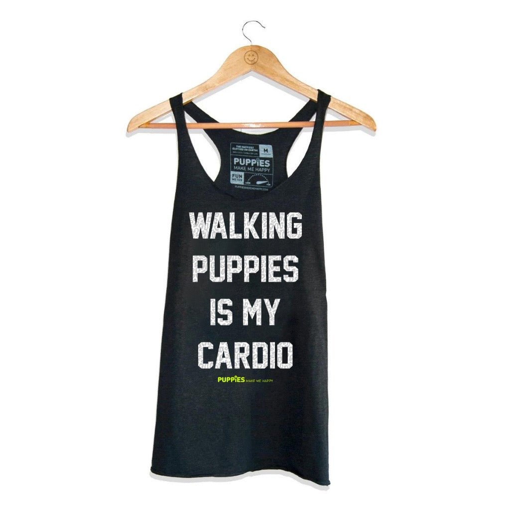 Walking Puppies is My Cardio Racerback Tank | Gift for Dog Moms | Made in USA