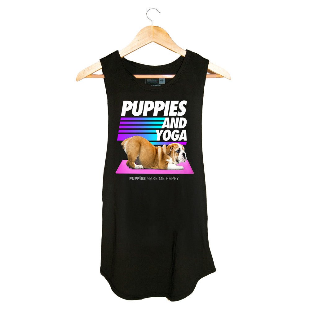 Puppies & Yoga OG Sleeveless Tank Top | Gift for Dog Moms