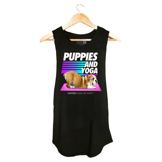 Puppies & Yoga OG Sleeveless Tank Top | Gift for Dog Moms