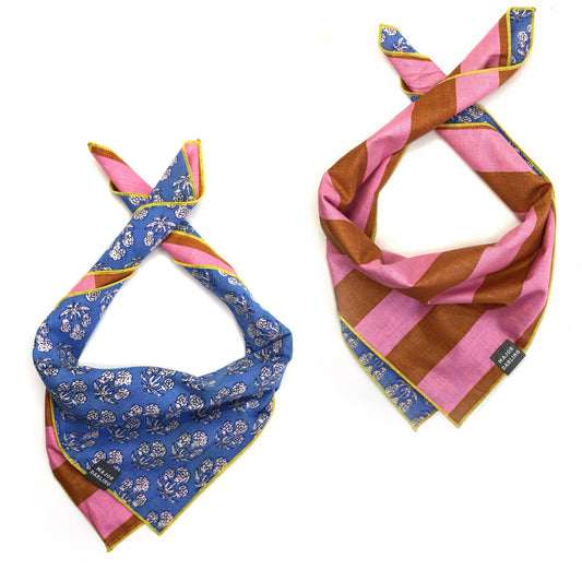 reversible bandana / cornflower stripe