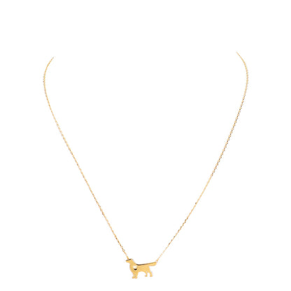 Gold Dipped Dachshund Heart Charm Dog Detailed Necklace