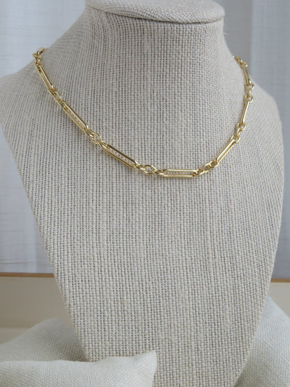 Mixed Link Figaro Necklace - add hinged clasp charms
