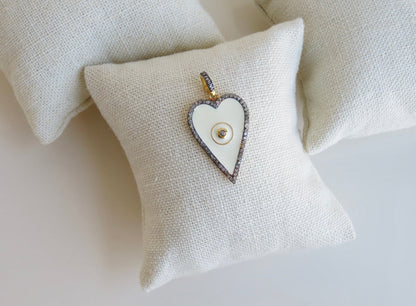 Rose Cut Diamond Heart Pendant