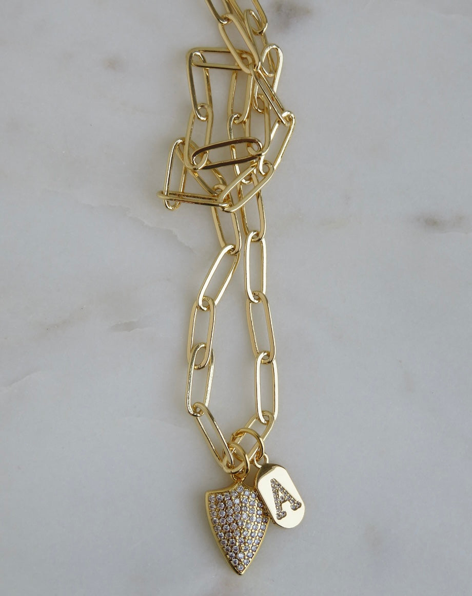 Guard Your Energy Initial Necklace - Clip Chain