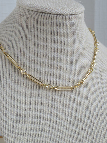 Mixed Link Figaro Necklace - add hinged clasp charms