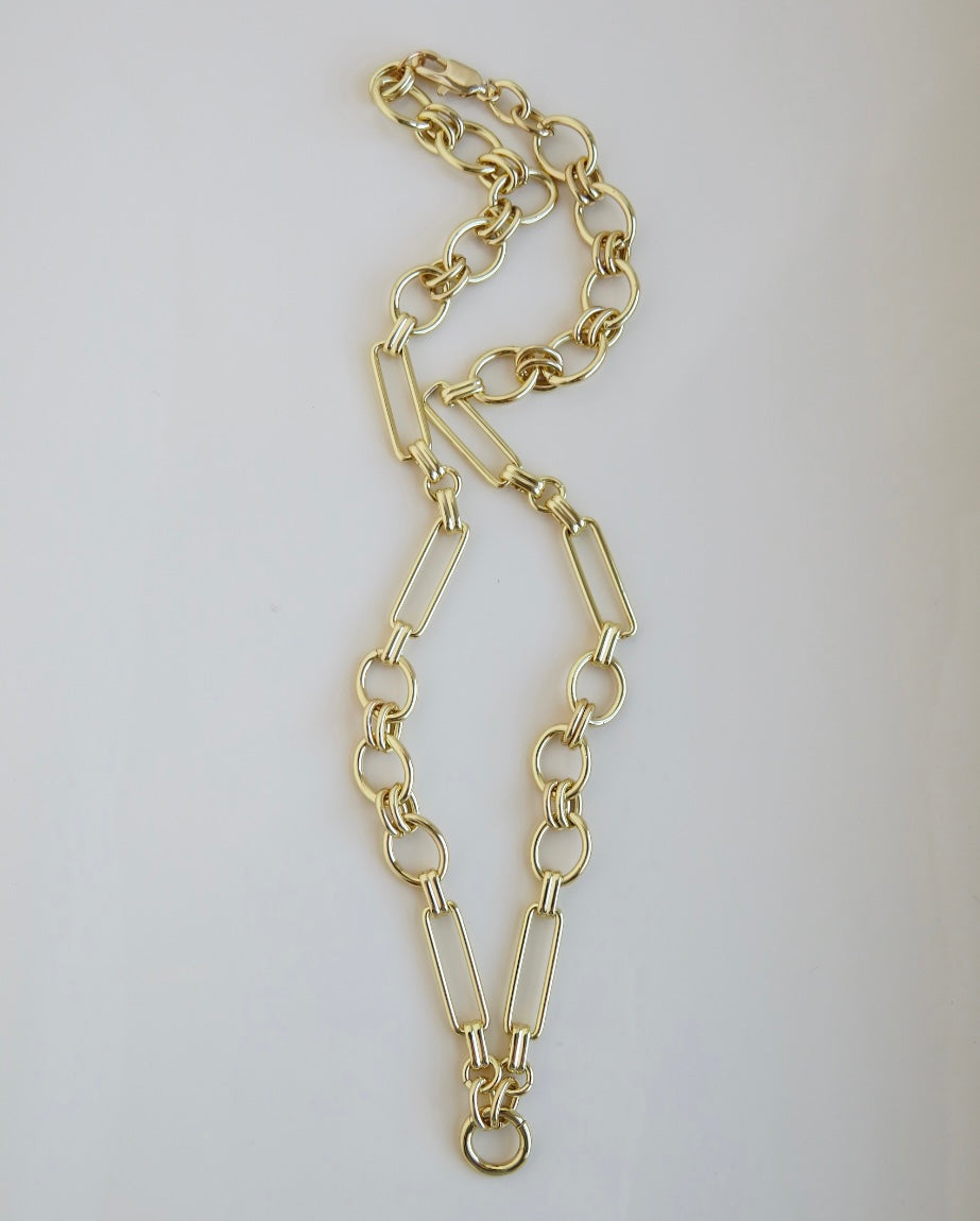Louvre Extension Link Charm Holder Necklace - Clicker Clasp - add charms