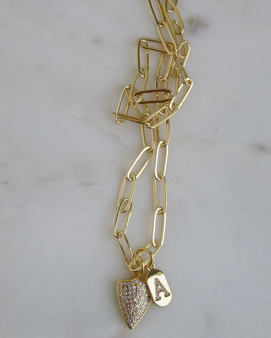 Guard Your Energy Initial Necklace - Clip Chain