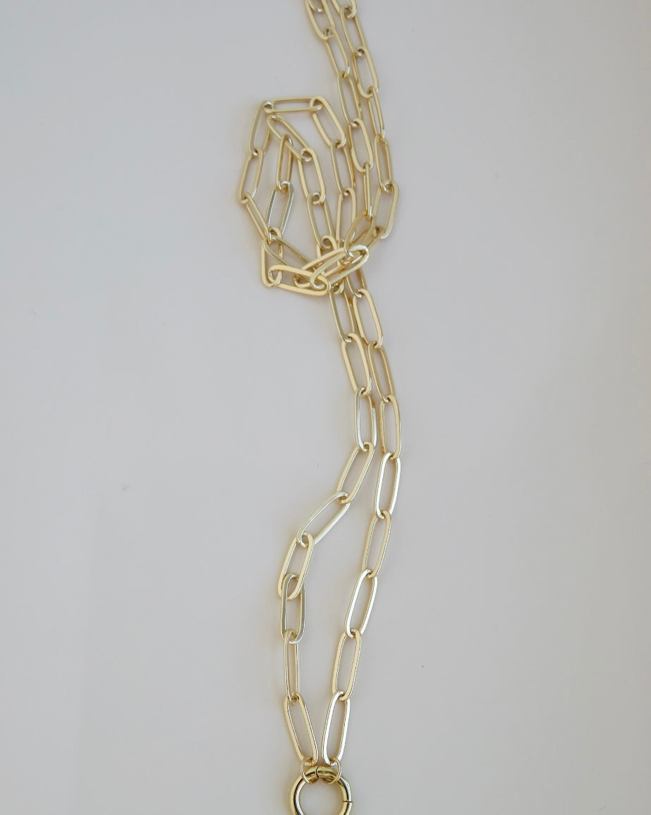 Paperclip Charm Holder Necklace - Clicker Clasp - add charms