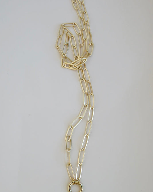 Paperclip Charm Holder Necklace - Clicker Clasp - add charms