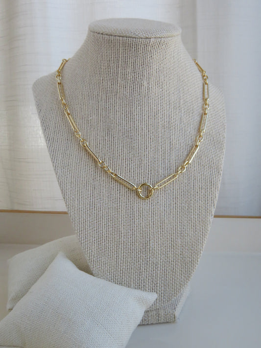 Figaro Charm Holder Necklace - Clicker Clasp - add charms