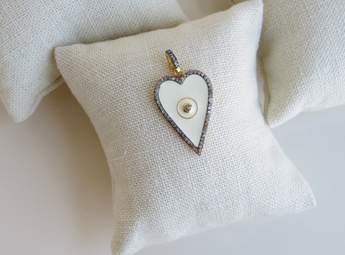 Rose Cut Diamond Heart Pendant