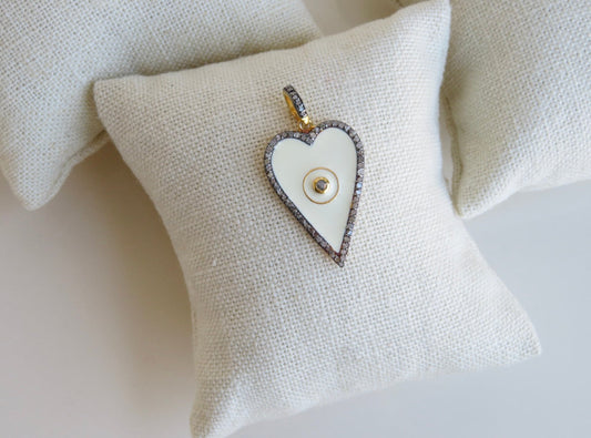 Rose Cut Diamond Heart Pendant