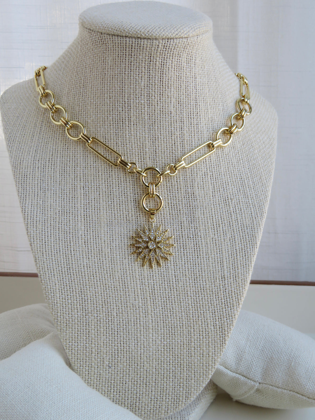 Louvre Extension Link Charm Holder Necklace - Clicker Clasp - add charms