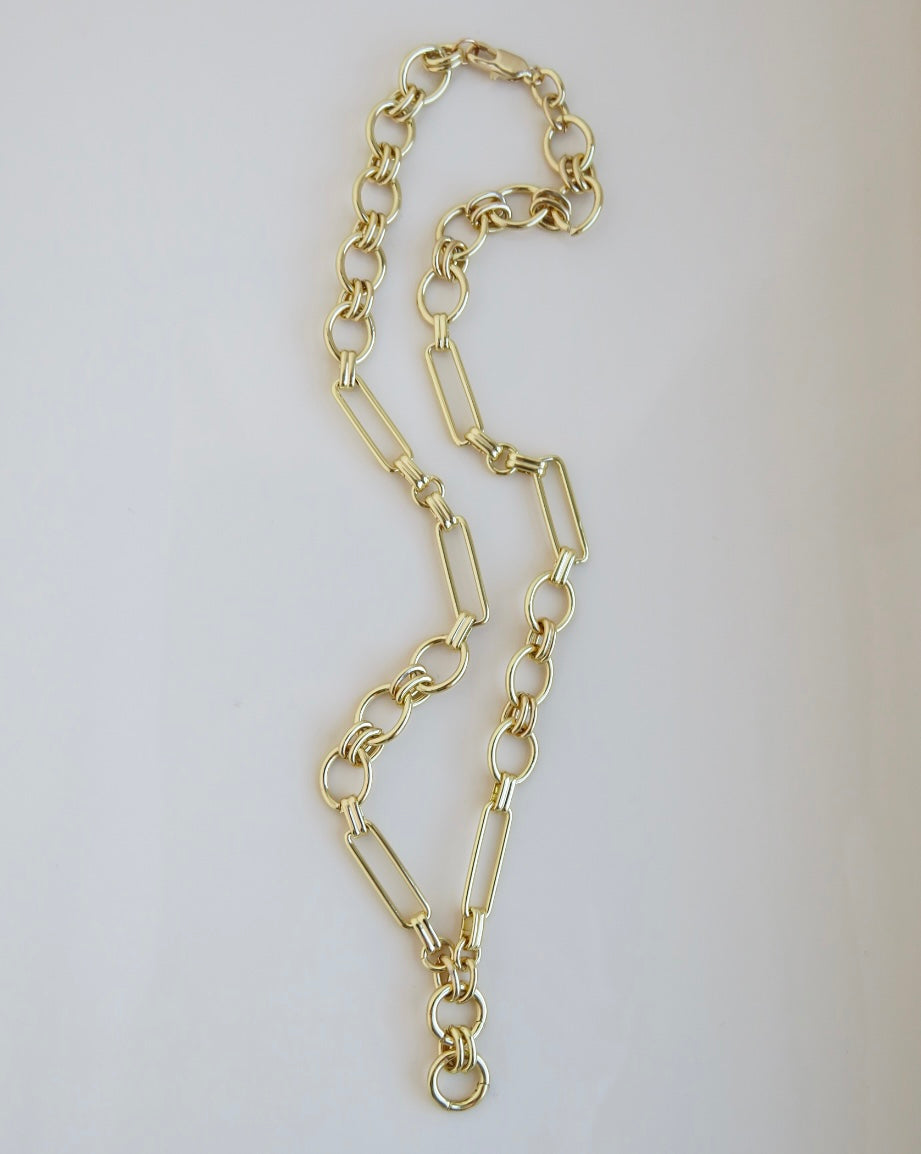 Louvre Extension Link Charm Holder Necklace - Clicker Clasp - add charms
