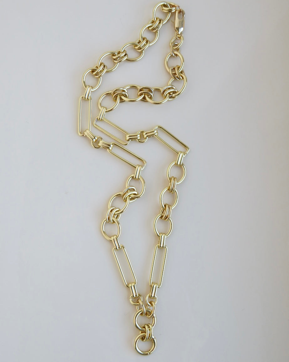 Louvre Extension Link Charm Holder Necklace - Clicker Clasp - add charms