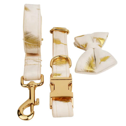 Ivory Gold Leaf Velvet Set
