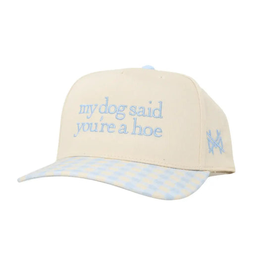 My Dog Said I’m You're a Hoe Snapback Hat - Blue Check