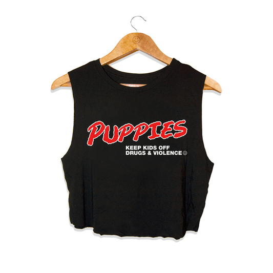 Puppies Keep Kids Off Drugs & Alcohol | D.A.R.E | Crop Tank | Made in USA